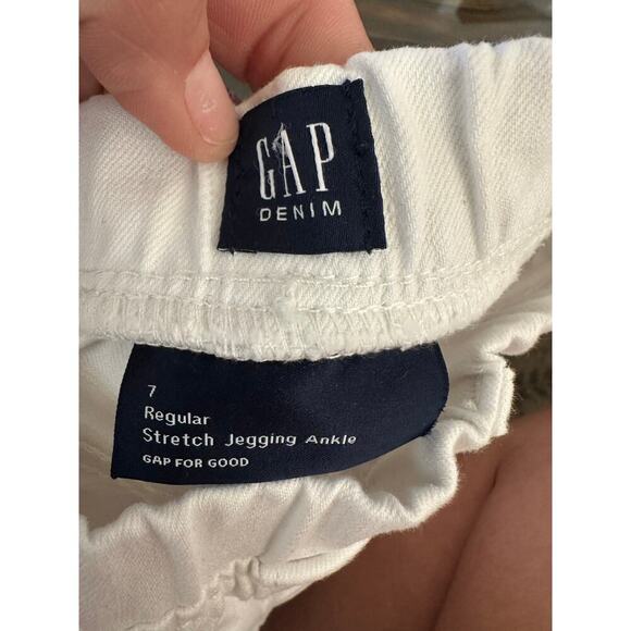 Gap Denim Girls White Stretch Distressed Ankle Jegging Pants Size 7 - Picture 5 of 5